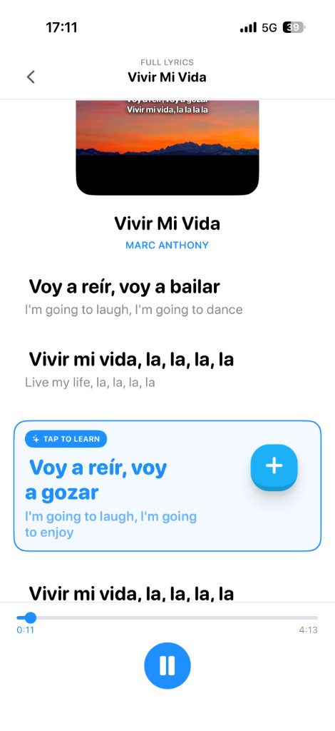 Bopp lyrics learning screen